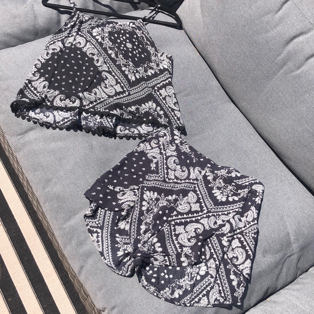 Bandana print two piece set